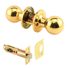 Prime-Line Passage Knob, Fits 2-3/8 in. and 2-3/4 in. Backset, Round, Brass 1 Set MP65011